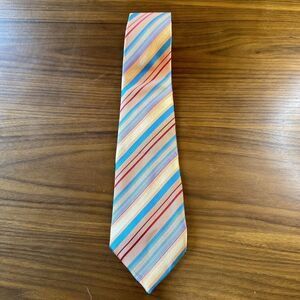 Andrea Sarando Tie Vintage Bright Colors Orange Blue Red Yellow Striped